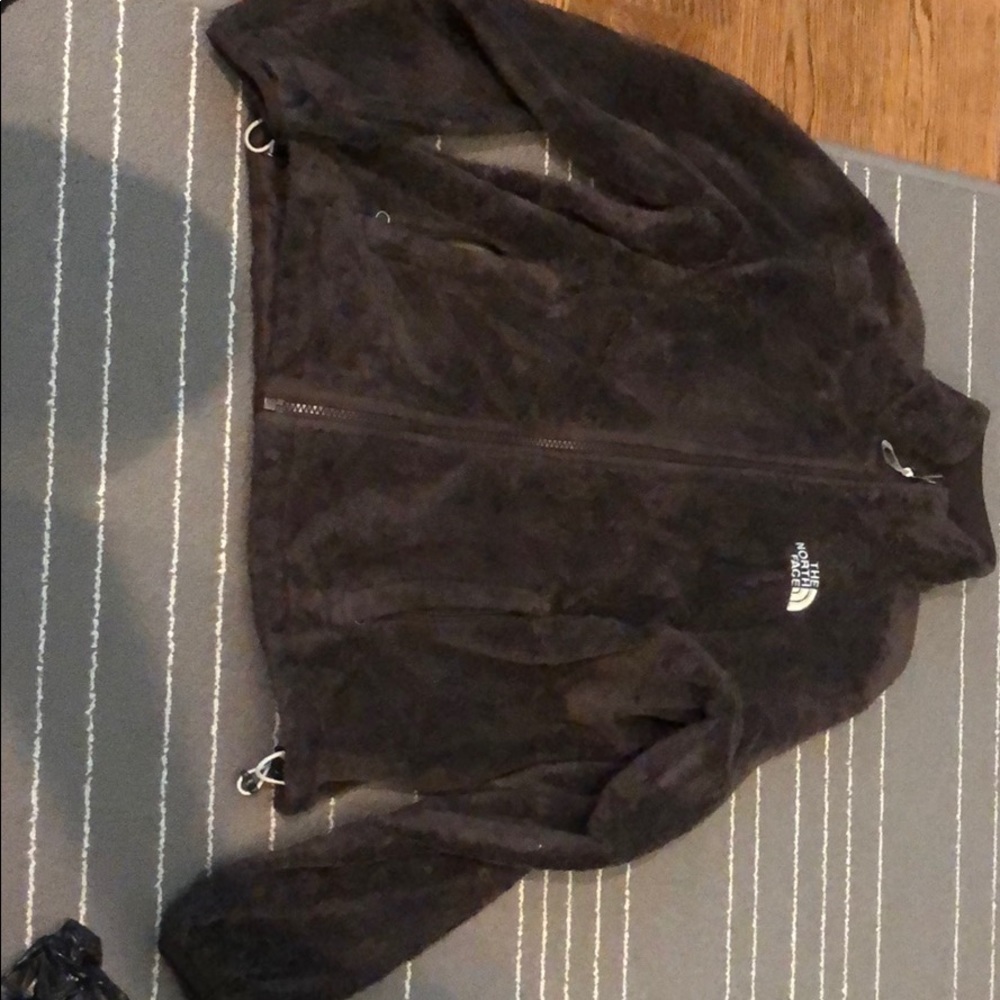 Brown fuzzy north face